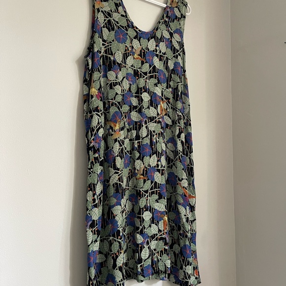 Vintage 90s Botanical Mini Dress - Picture 2 of 6